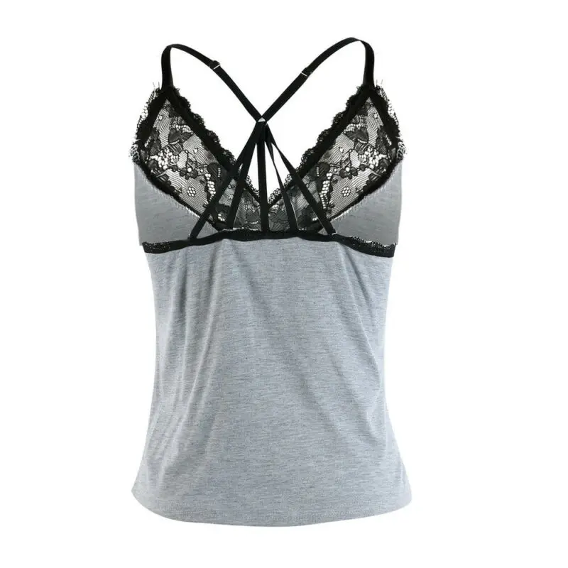 

Cozy Sleepwear Women Sexy 2-Pieces Sleep Set Patchwork Lace Deep V Neck Sling Top Short Triangle Pants Nightwears