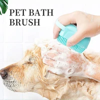pet silicone bath brush bathroom puppy cat shampoo massage brush safety silicone pet cleaning bathroom supplies