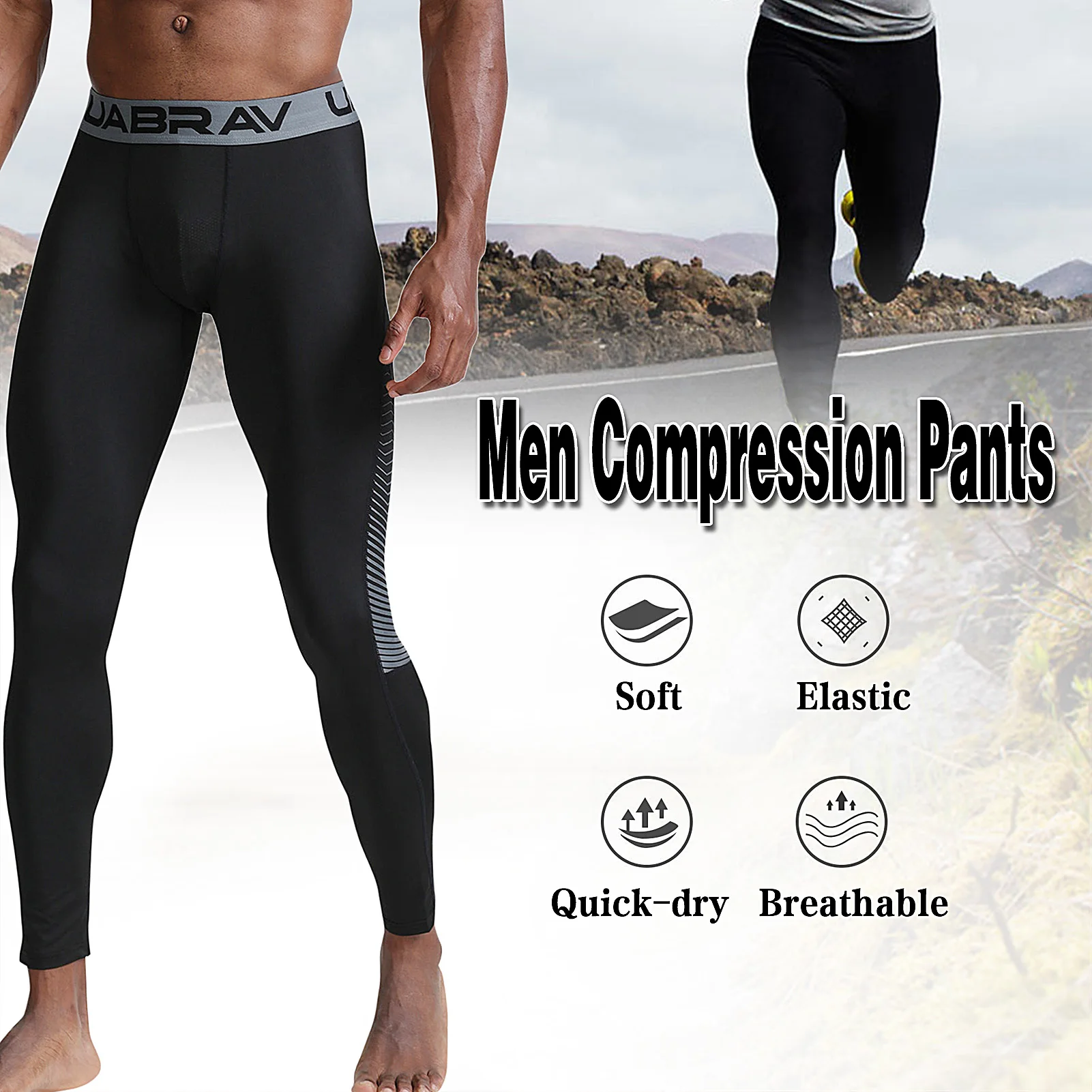 

Compression Pants Mens Leggings Tights Men Sport Pants Fitness Sports Leggings Man Running Pants Compression Men Striped Pants