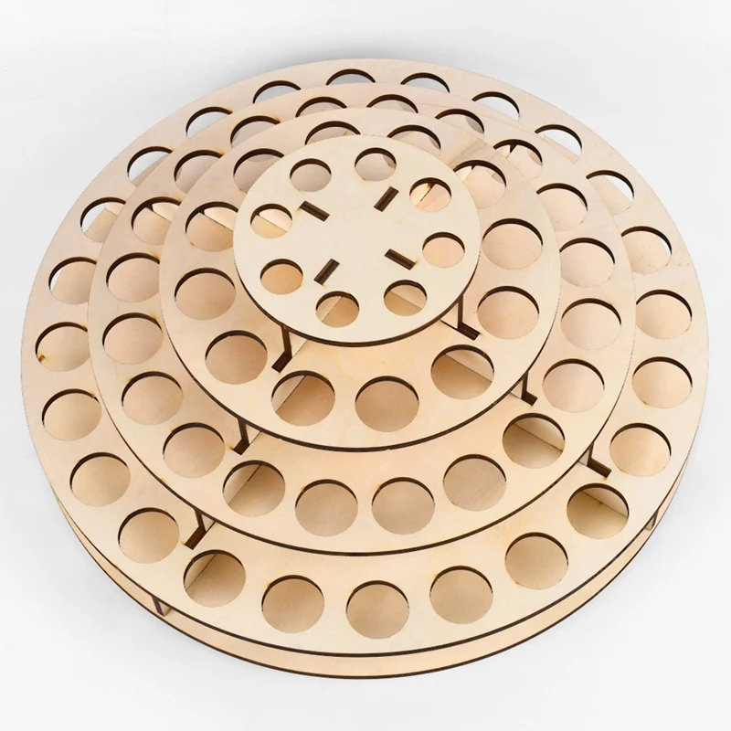64 отверстия DIY деревянный органайзер для хранения эфирных масел подставка