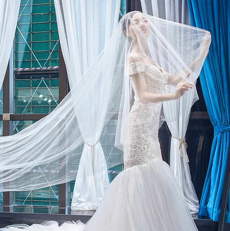 Свадебное платье с юбкой годе RSM66666 открытыми плечами и шнуровкой невесты для