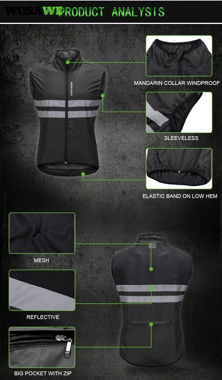 WOSAWE летние велосипедные Джерси ветрозащитные куртки для верховой езды без