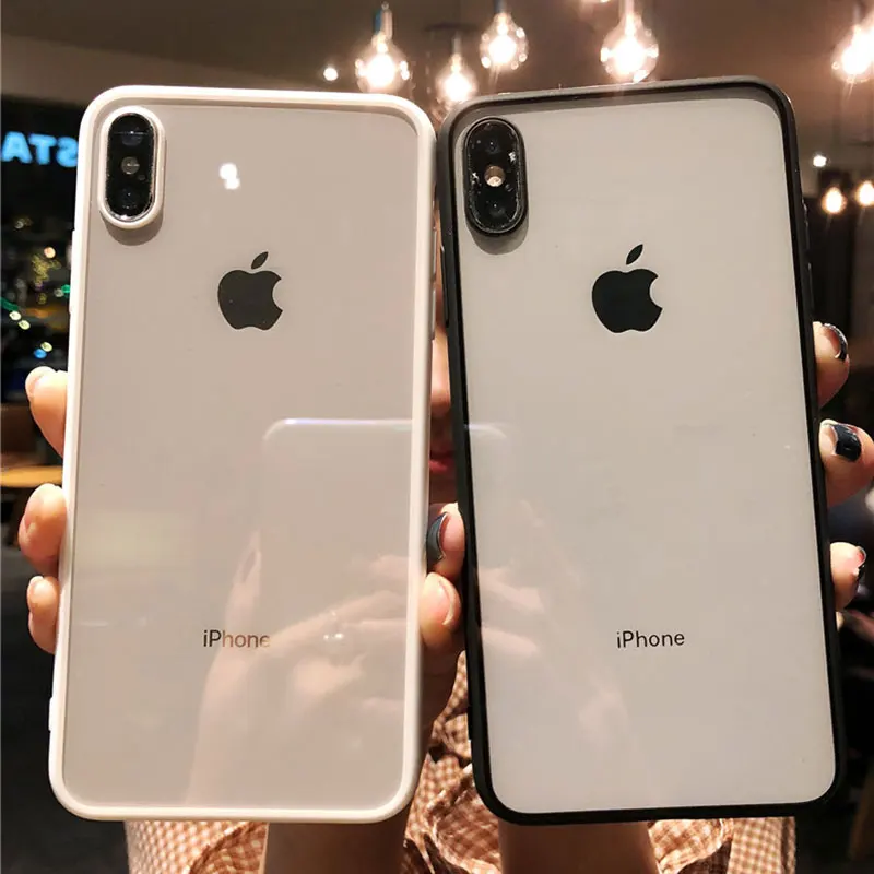 Чехол для iPhone X 7 8 Plus Xr Xs макс. закаленное стекло Роскошная задняя крышка 6 6s
