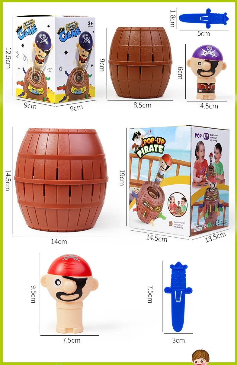 Juguete de barril pirata para ni&ntilde;os, artilugio divertido, broma, juego de barril pirata, ZLL-3
