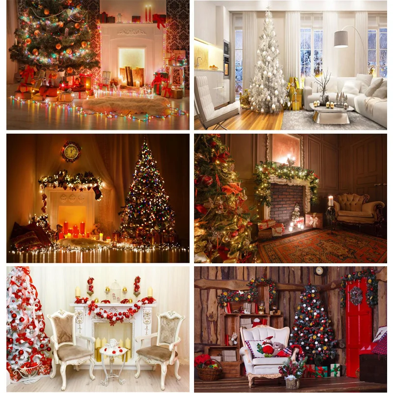

SHENGYONGBAO Art Fabric Christmas Day Photography Backdrops Prop Christmas Tree Festival Photo Studio Background XT20924SD-12
