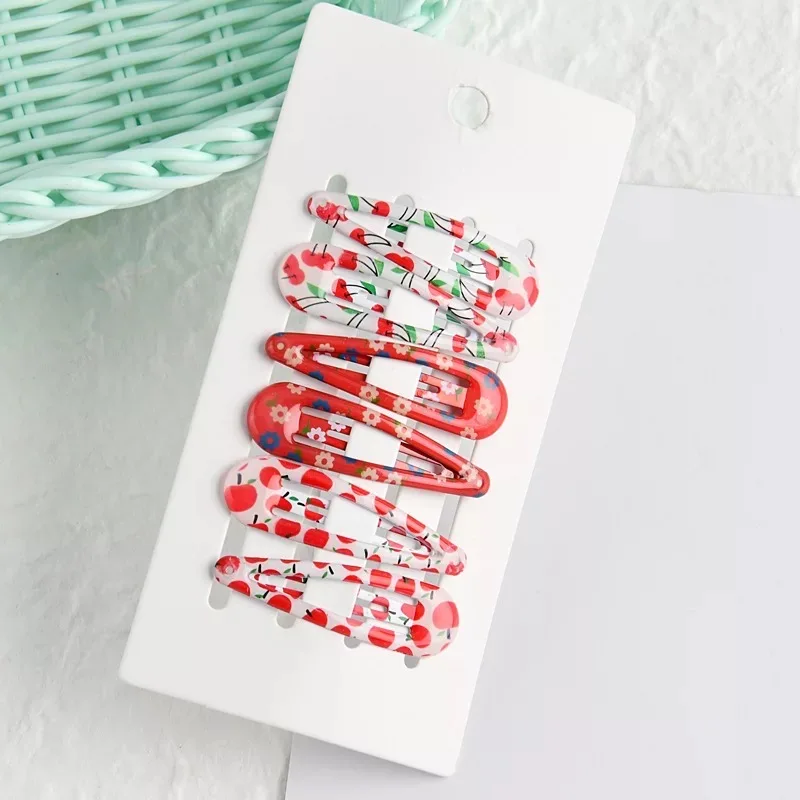 6 шт./лот детская заколка в Корейском стиле металлическая для волос с милым