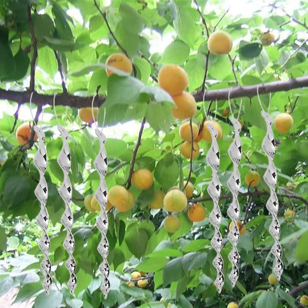 

12Pcs 30cm Bird Repellent Reflective Scare Rods Bird Repellent Wind Twisting Reflective Rods Protection Agricultural