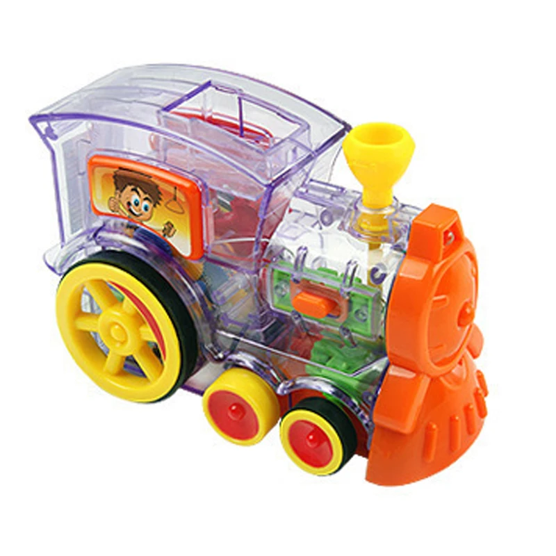 Набор игрушечных машинок домино для детей автоматическая кладка поезда цветные