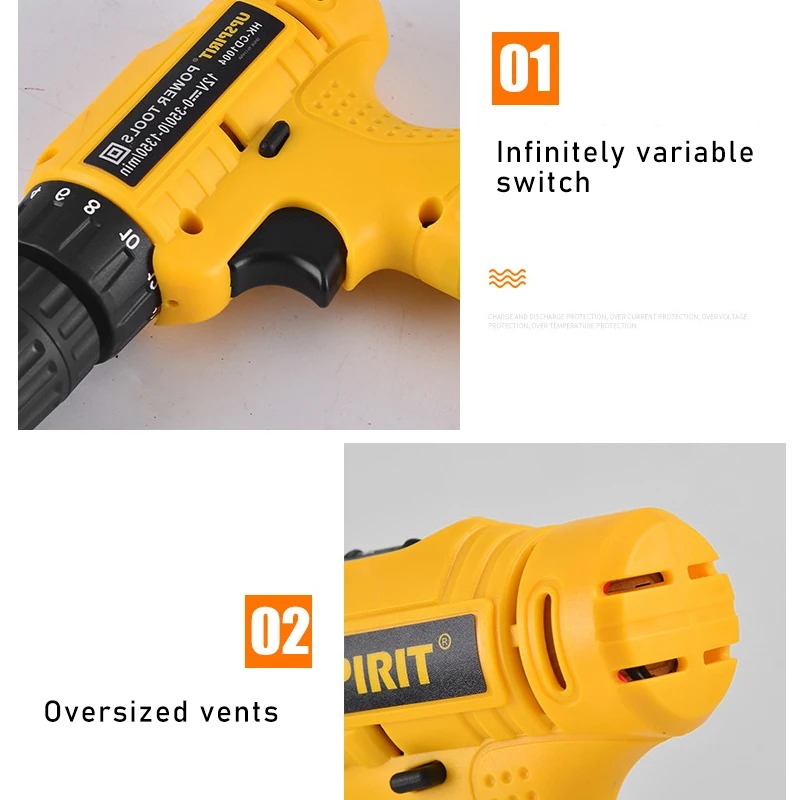 

12V Electric Drill Cordless Electrical Screwdriver Lithium Battery Power Drive Home DIY Electrical Tools