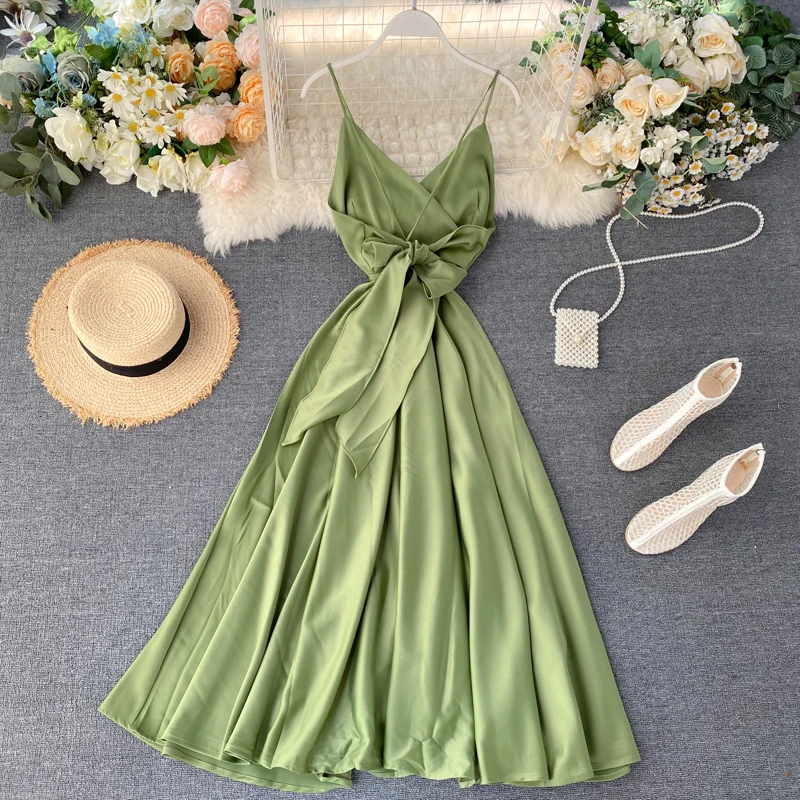 

Boho Slim V Neck Summer bandage backless Maxi Long Dress Women Casual spaghetti strap Party Beach Holiday elegant tunic dress