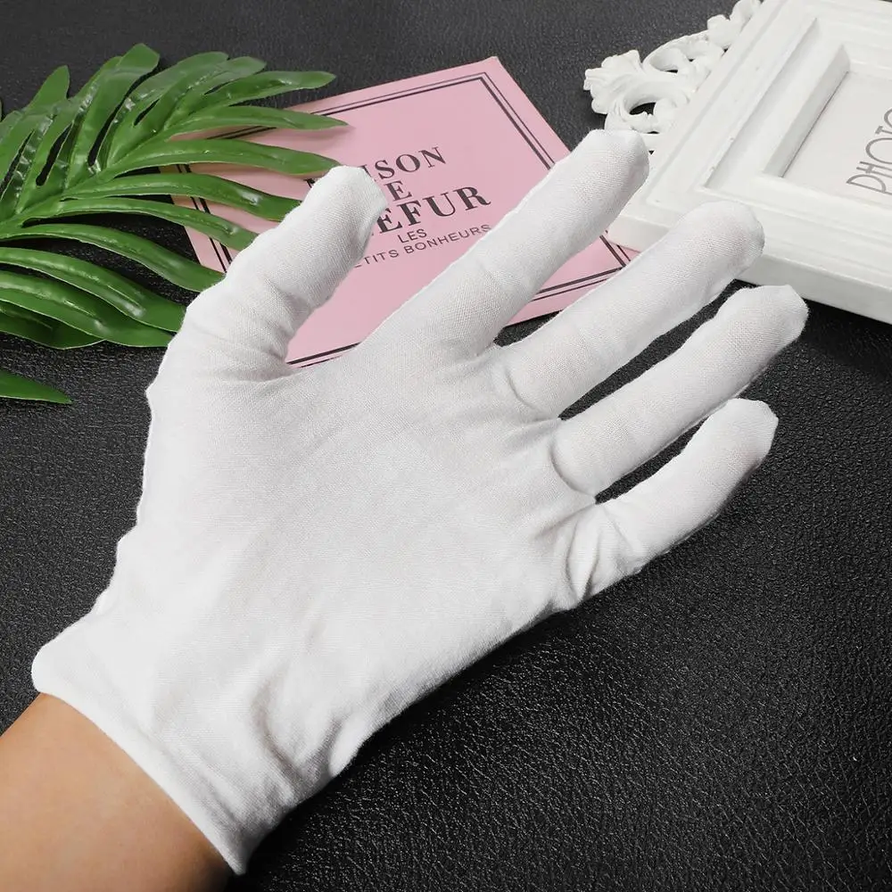 Перчатки церемониальные для мужчин и женщин белые 100% хлопок 2 шт./лот сервировки