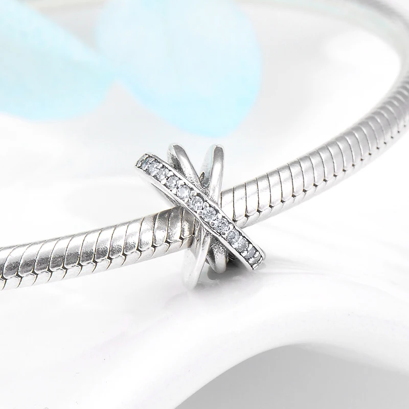 Кольцо из стерлингового серебра 925 пробы сверкающие циркониевые бусины diy