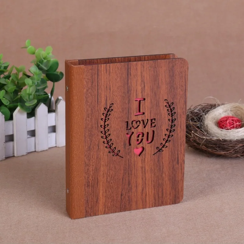 

6 Inch Wooden Photo Album Creative Photo Album Commemorative Home Interior Gift Book Custom Printed Logo