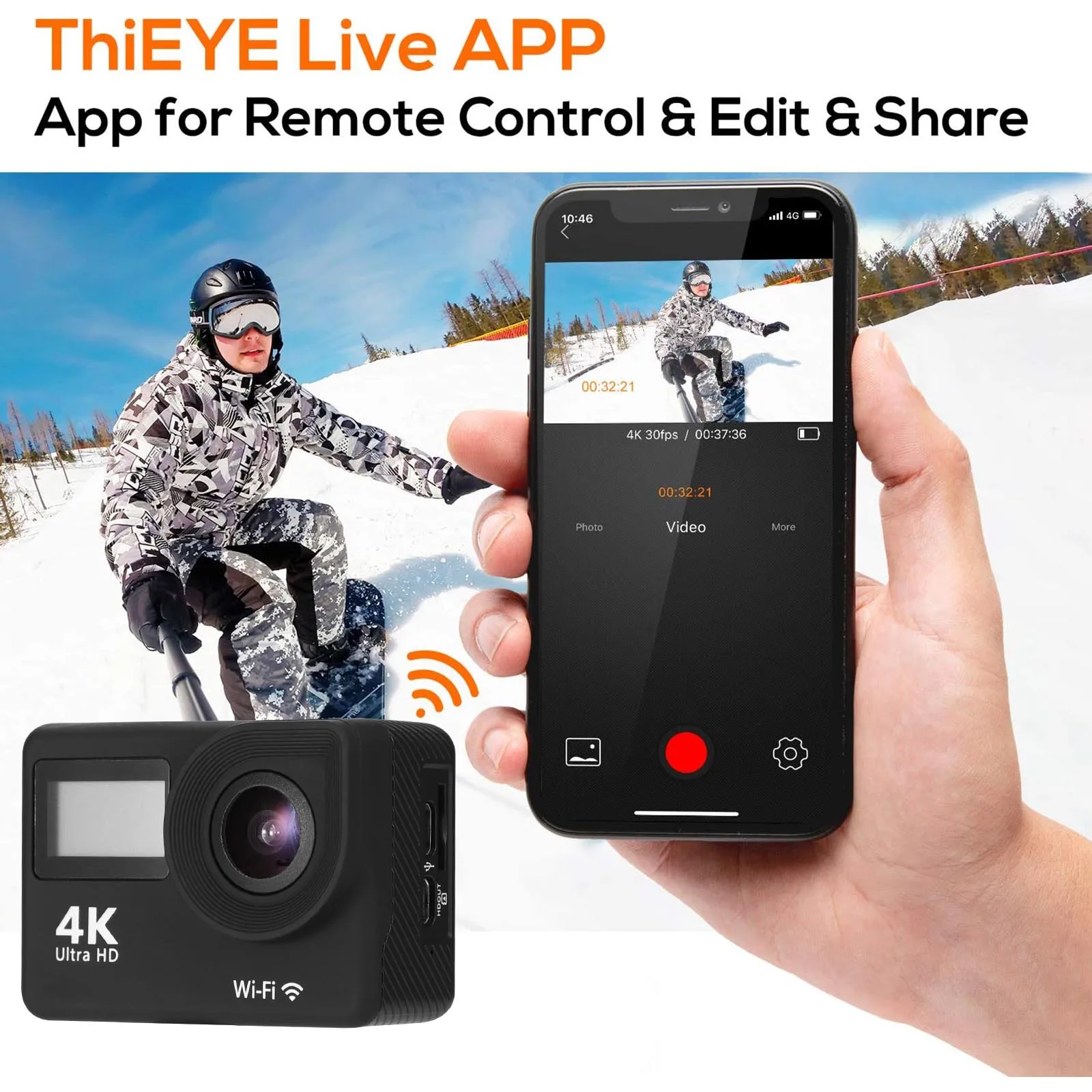 

Ultra HD 4K WiFi 2,4G 1080P 2,0 '' 30