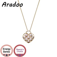 aradoo pearl diamond love pendant necklace light luxury french retro temperament 18k gold clavicle chain