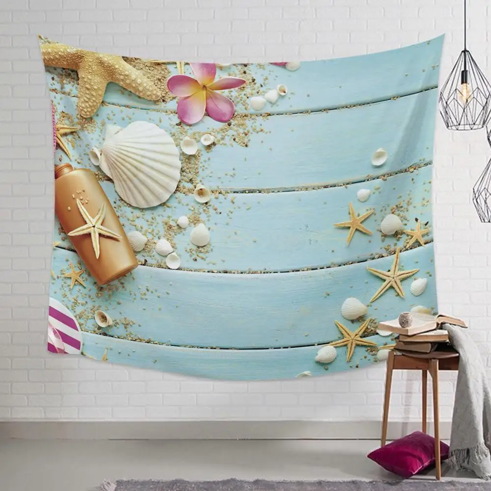 Настенная декоративная Гобеленовая шторка С закатом на море и пляже | Дом сад