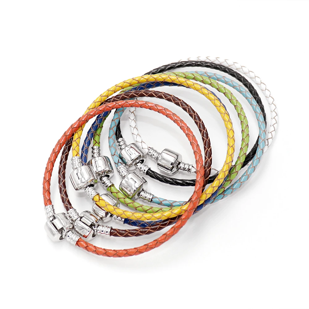 

Summer New Color Leather Cord Fit for Women's Pandora Style Beaded Charm Bracelet DIY Jewelry Making