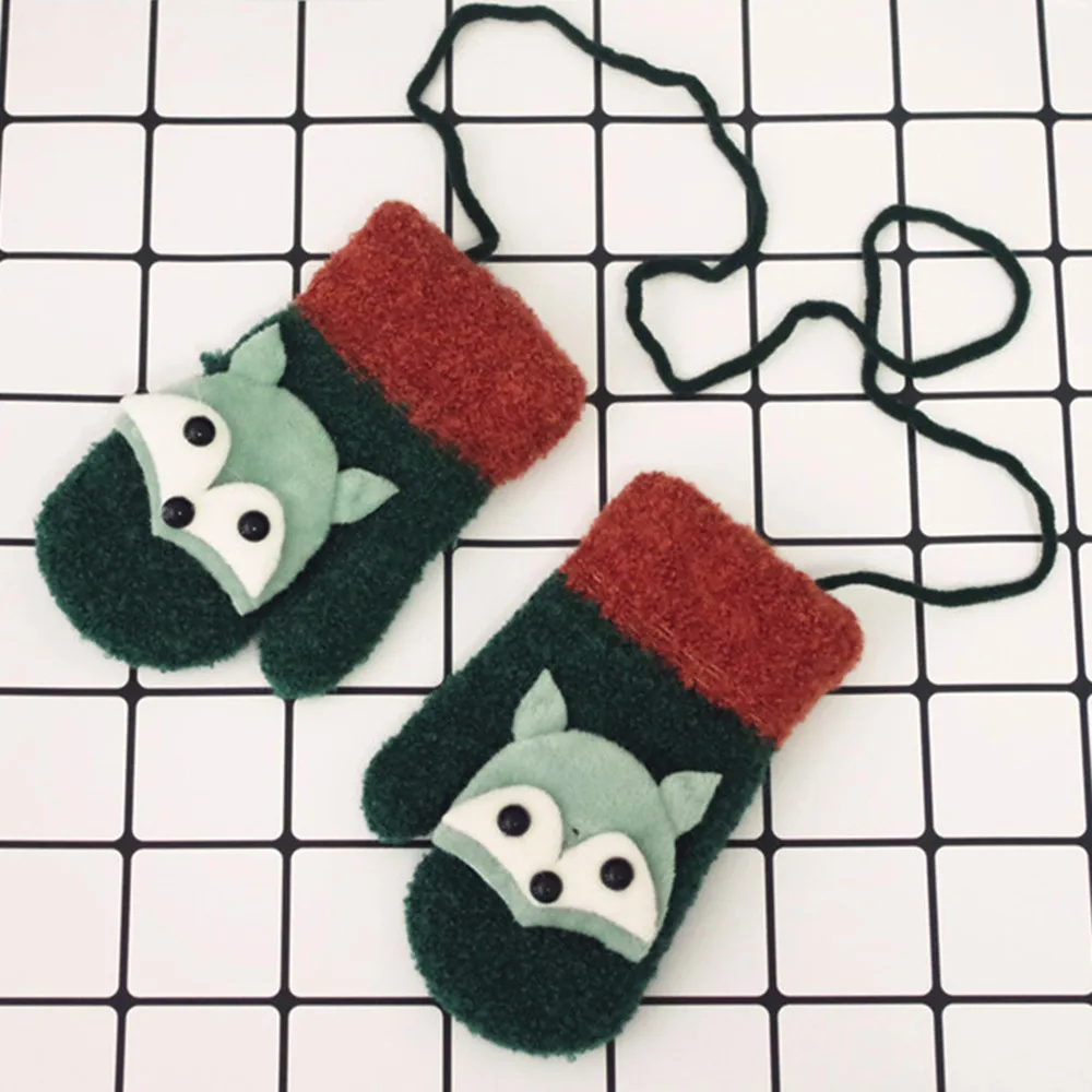 Рождественские детские зимние перчатки для малышей милые Утепленные теплые на