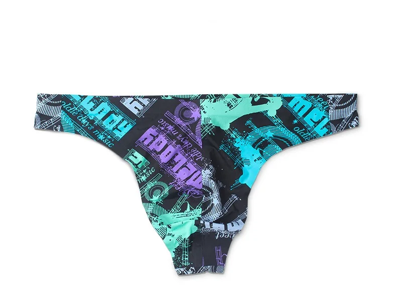

2020 Brand Men's Seamless T-Back Viscose Fiber Underwear Printed Low Waist Youth Male Gay G-strings