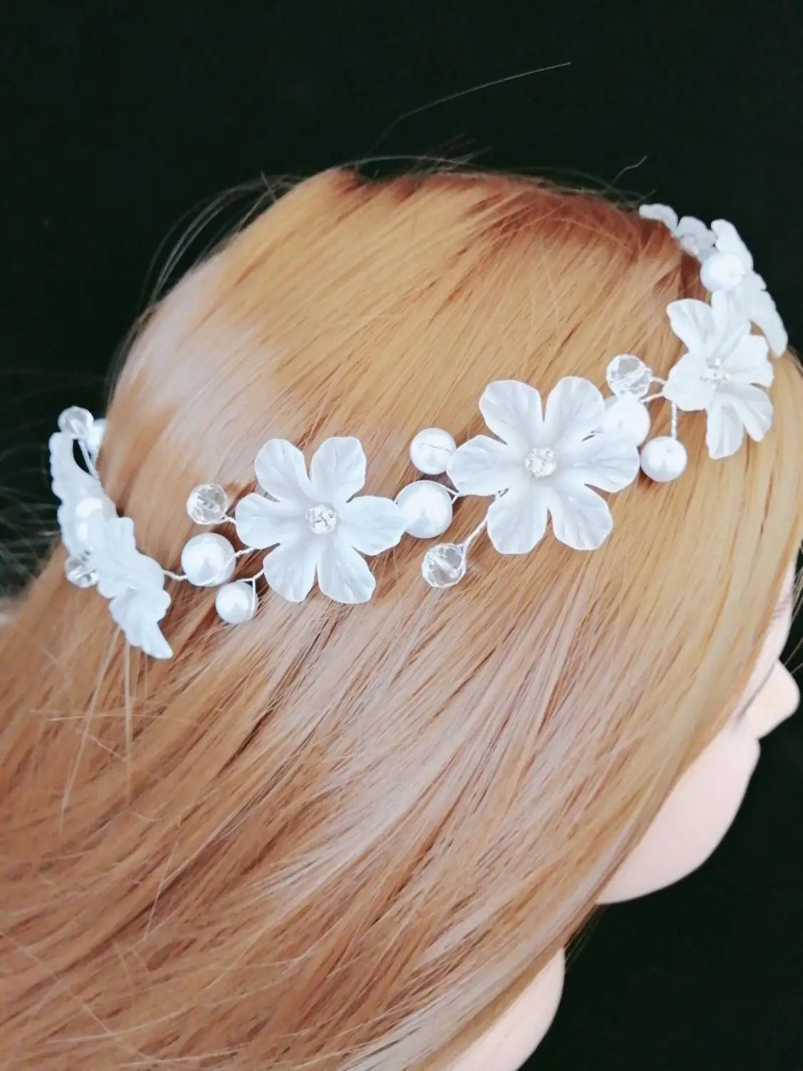 Hot Korean Handicraft Beads Wedding Tiara Superior quality Bride headbands wreath Bridesmaid Hair Headdress Accessories | Украшения и