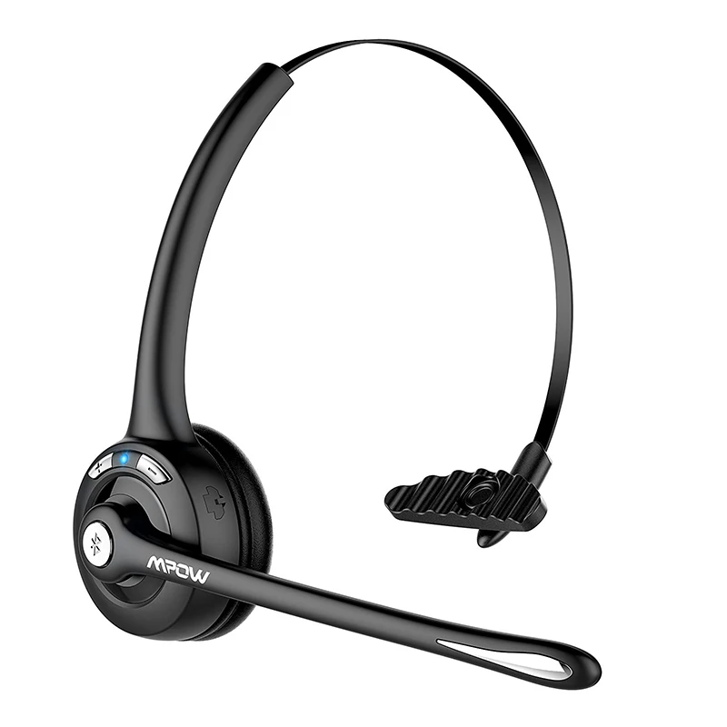 Mpow профессиональная водителя Перезаряжаемые Беспроводной Bluetooth гарнитура с микрофоном громкой связи Bluetooth гарнитура для Шум шумоподавления наушники - Цвет: Silver And Black