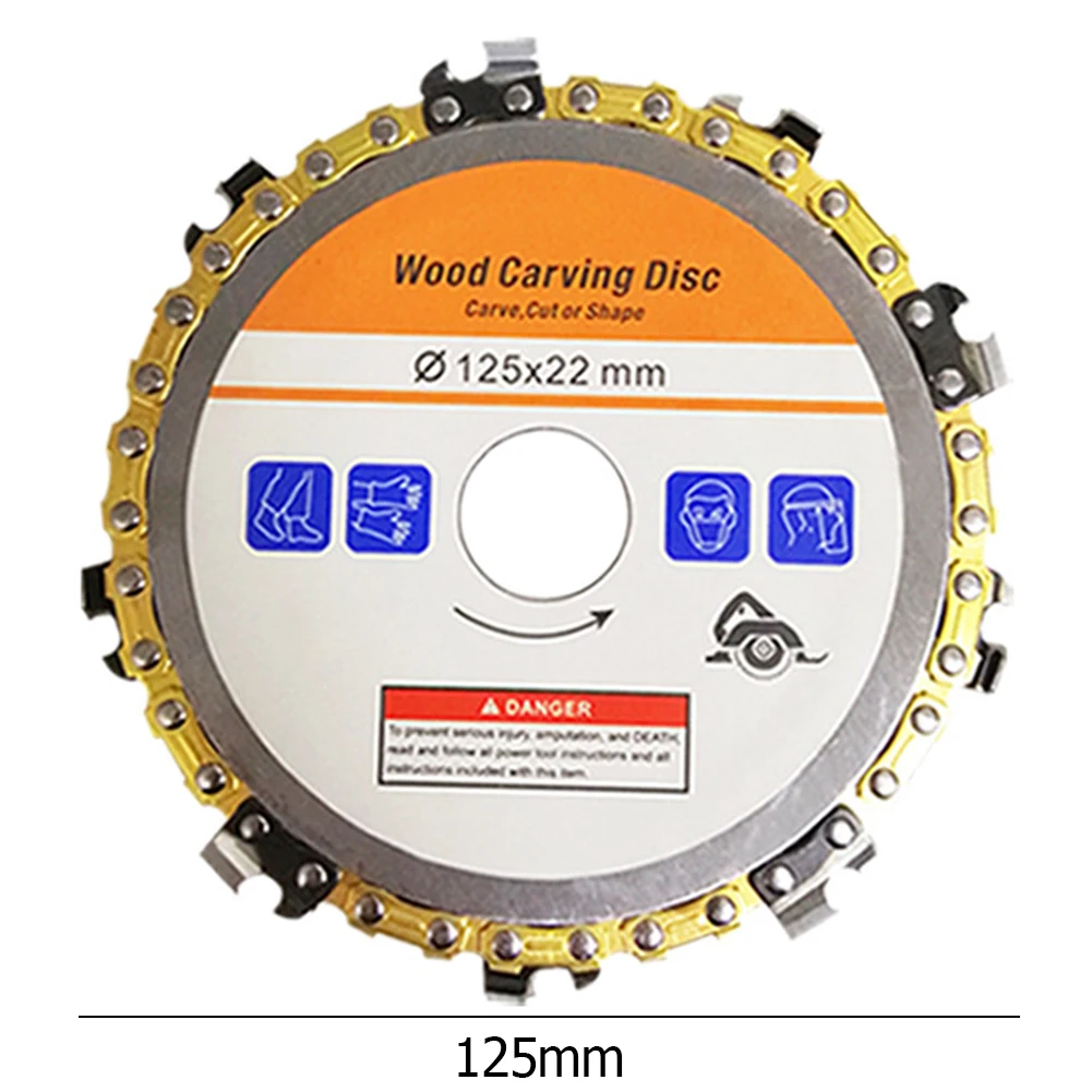 

5 inch 9 Tooth Woodworking Tools Grinder Chain Wood Carving Disc for 125 Angle Grinder Teeth Sharpener Chainsaw Plate for Curvin