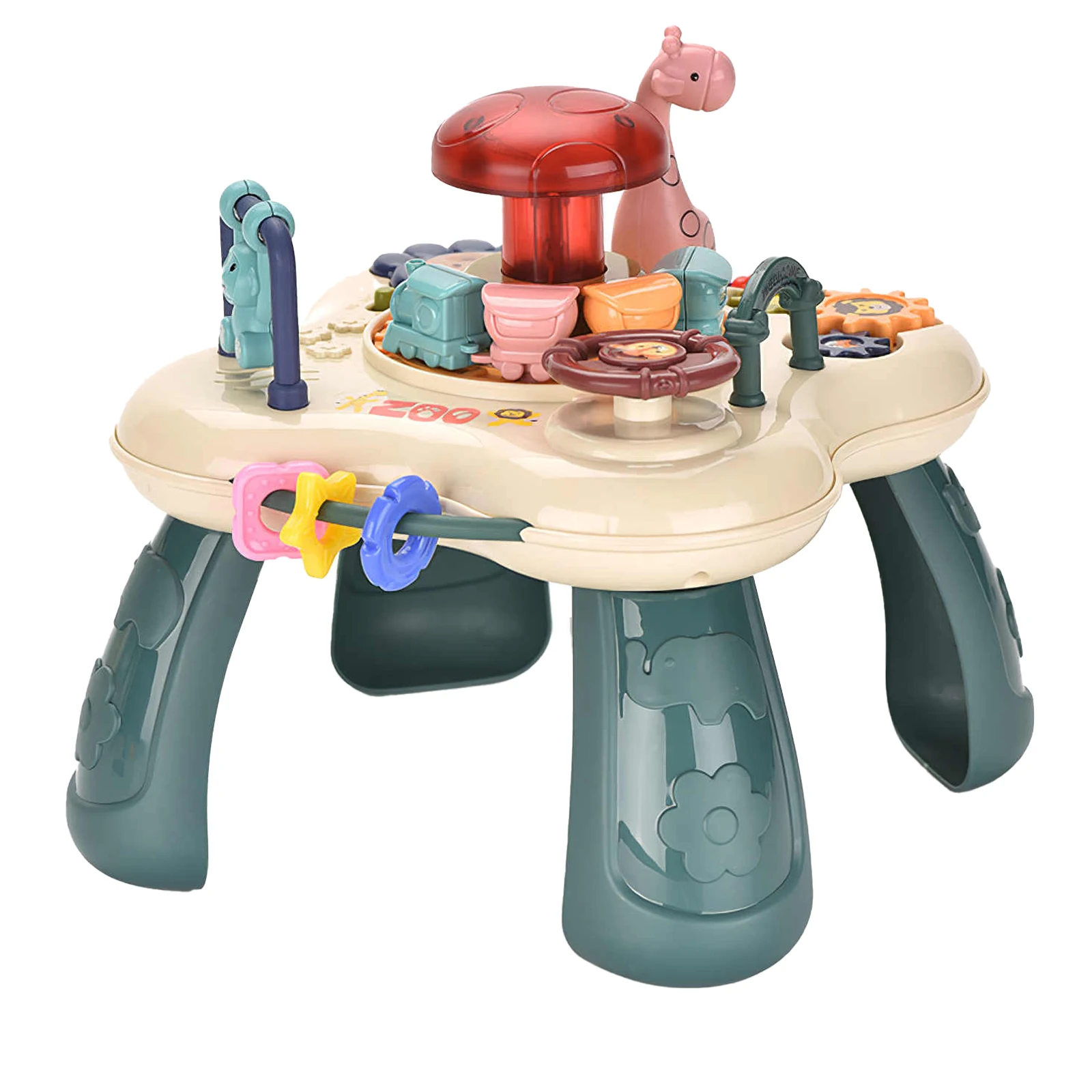 

Children Cartoon Pattern Zoo Gaming Game Table With Multiple Sound Electric Gradient Lighting Early Education Game Study Table
