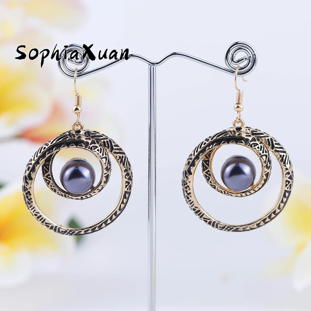 

New Style Fashion Hawaiian Unusual Earrings Vintage Pearl Dangle Earrings Polynesian Plumeria Earrings for Women 2021 Gift Party