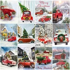 ZOOYA DIY бриллиантовый рисунок Рождество квадратная Алмазная вышивка зимний пейзаж автомобиль мозаика Стразы хобби искусство