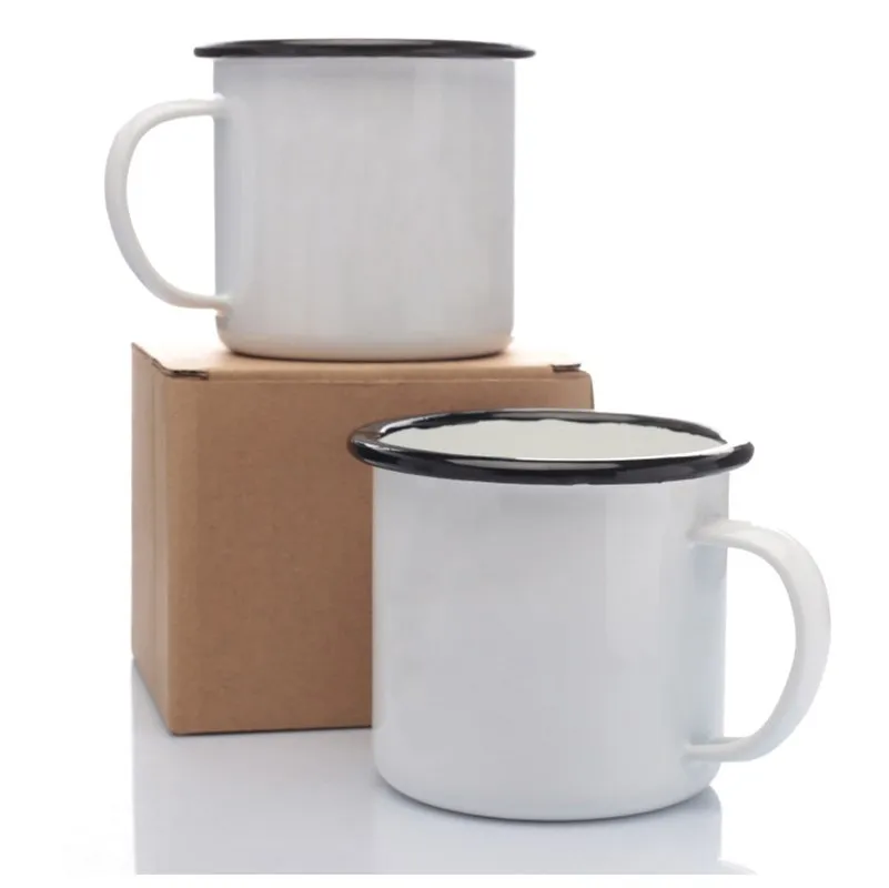 350 мл Ретро эмалированная чашка с рукояткой музыкальный инструмент кофейная