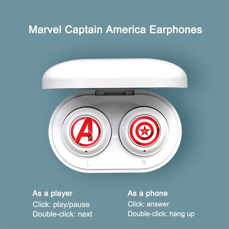 

TWS-наушники Marvel Avengers, Bluetooth 5,0, с поддержкой технологии «Железный человек», «Капитан Америка»
