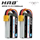 Литий-полимерный аккумулятор HRB 3S, 2 шт., 11,1 В, 1500 мАч, с разъемом XT60 для мини-вертолета, fpv дрона, самолета, радиоуправляемого автомобиля, грузовика, танка, лодки