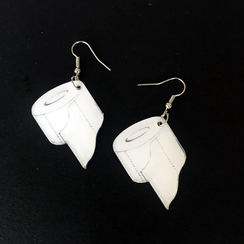 

2021 trend cute earrings for women drop earrings Paper towel Earring Jewelry acrylic geometry exaggeration fun fashion jewelry