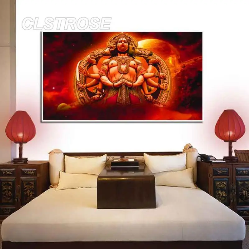 

Abstract Figure Canvas Painting Three-Headed Buddha Statue Poster Wall Art Home Decoration Hd Printing Pictures for Living Room