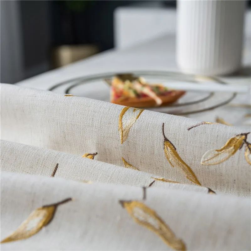 

Waterproof Embroidered Polyester Tablecloth Home Rectangular Table Covers Decoration Dining Desk Furniture Cover For Party