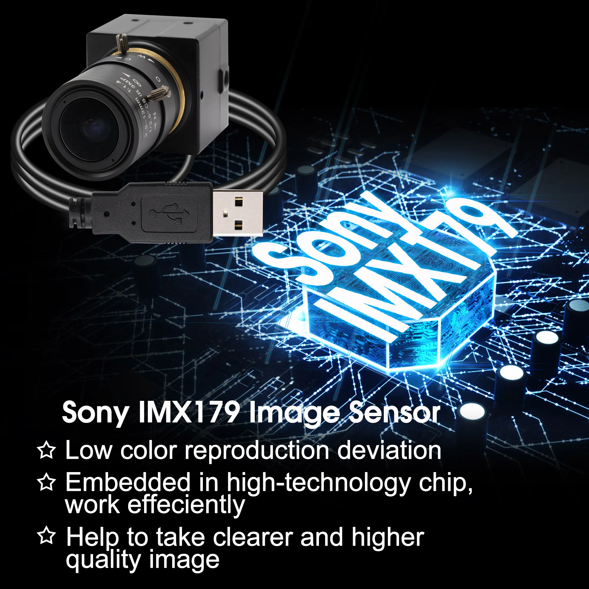 Видеокамера ELP 8 Мп HD SONY IMX179 USB супер мини бокс маленькая камера с варифокальным