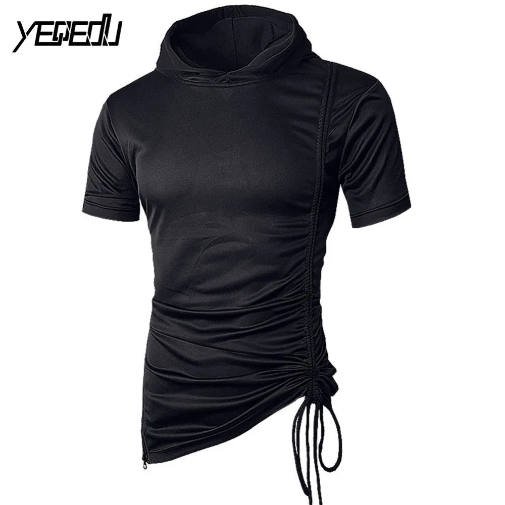 #4104 футболка европейского размера с боковой молнией Мужская коротким рукавом