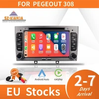 carplay android 11car radio multimedia player for peugeot 308 408 gps navigation player auto video stereo steering wheel control