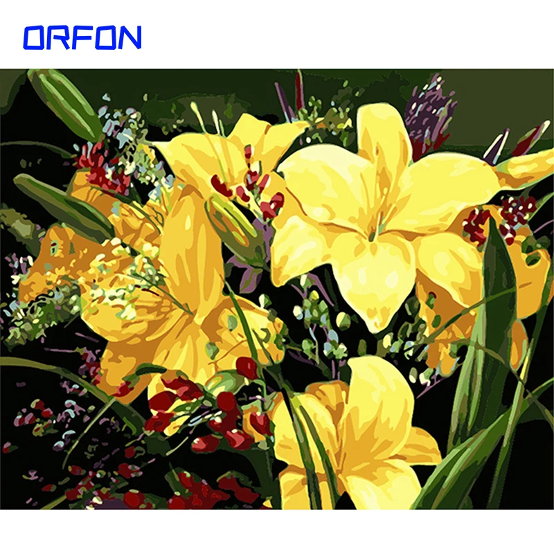 Набор для рисования по номерам на холсте Цветы 40 х50 см|Картины номерам| |