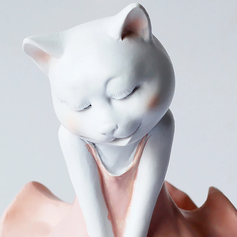 

2PCS Home Decoration Accessories Resin Lovely Cat Figurine Model Craft Ornament For Office Home Christmas Decorations For Home