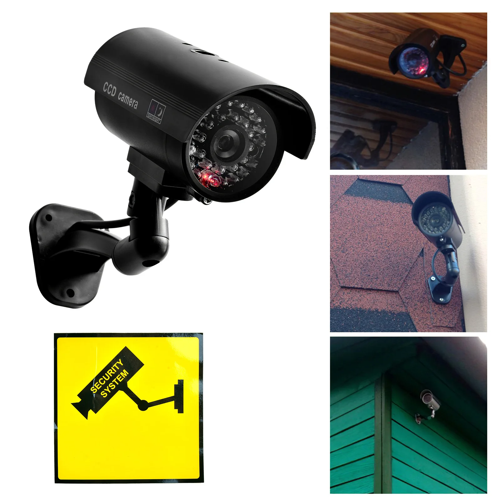Powered Security Fake Camera For Supermarket Dummy Cctv Video Surveillance Cameras Infared IR LED Flashing Battery | Безопасность и