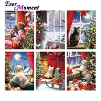 ever moment diamond painting christmas animal picture full square resin drills home decoration for giving embroidery 4y559