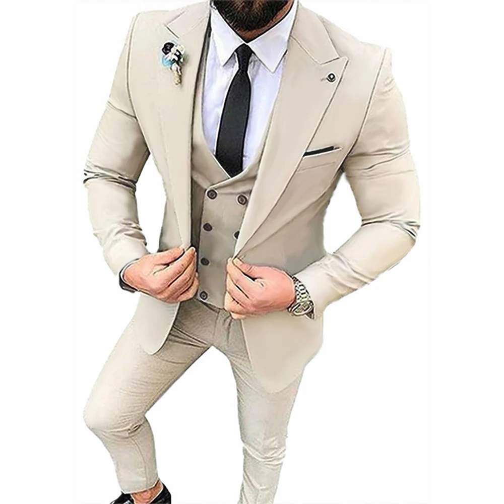 [XZ22] приталенный мужской деловой смокинг из трех предметов на заказ строгий