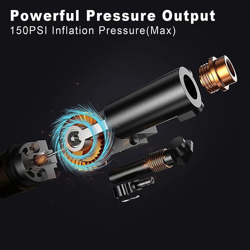 Comprar Inflador De Neumáticos Portátil, Bomba Para Bicicleta Eléctrica, Compresor De Mano, Con Pantalla LCD, Luz LED De Emergencia
