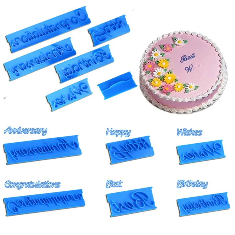 Форма для торта печенья букв печати с днем рождения 6 шт. ручная роспись помадка