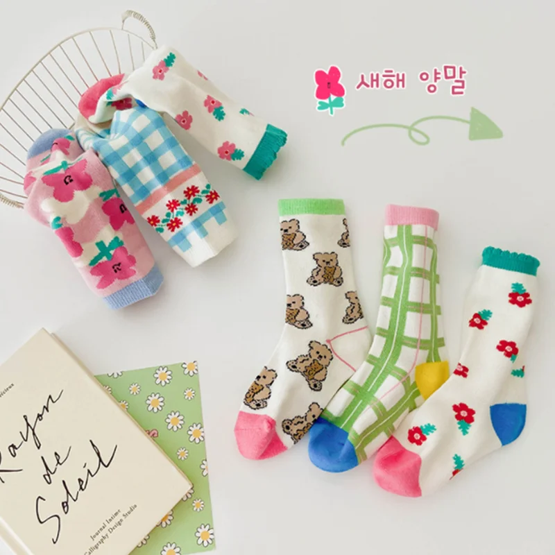 

3 пары, Детские хлопковые носки, на возраст 1-8 лет