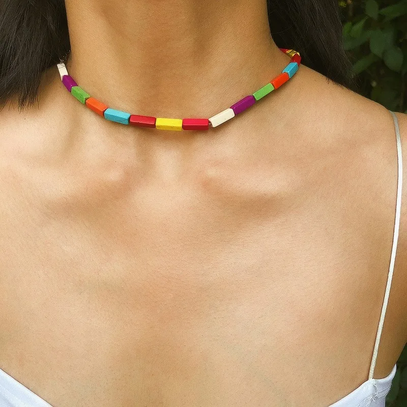 Новый дизайн карамельный цвет камни колье ожерелья для женщин boho красочные