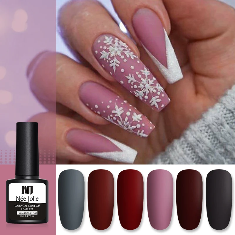 2/1 бутылок блестящий розовый и серый Гель лак для ногтей 8 мл|Гель ногтей| |