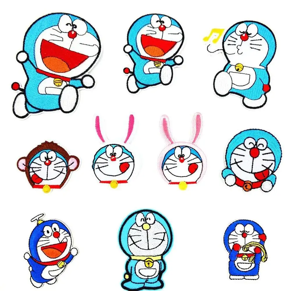 Мультяшный робот Кот одежда вышивка патч детская мультяшная ткань с значком