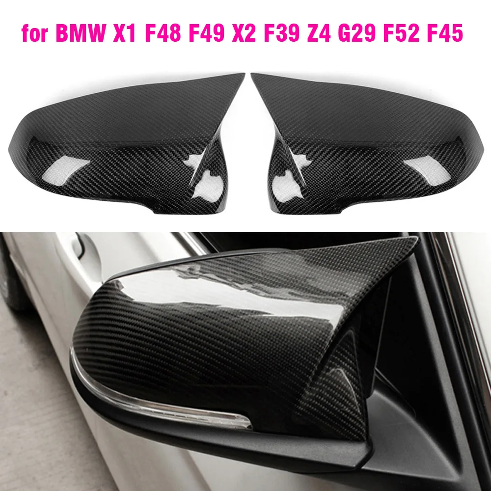 

1Pair Rearview Mirror Cover Caps Carbon Fiber /Black for BMW Z4 X1 X2 F48 F49 F46 F39 F53 G39 Car Styling